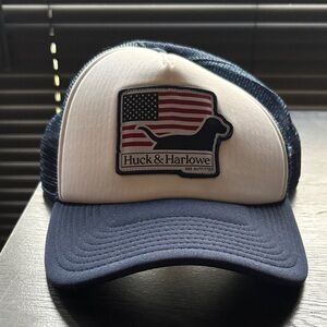 Huck & Harlowe Blue and White Trucker Hat